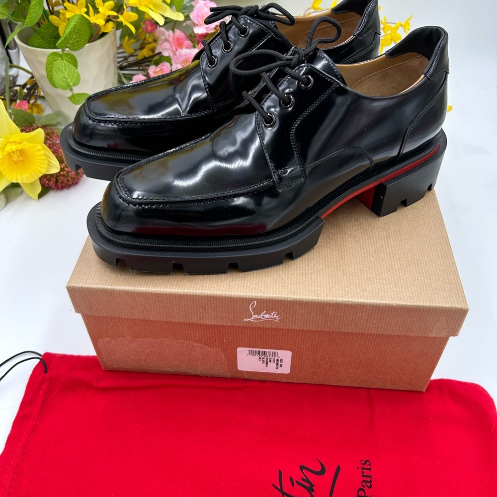 Men's Black Leather Dress Shoes - Picture 4 of 10
